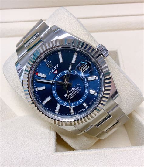 rolex sky dweller price blue|rolex sky dweller price range.